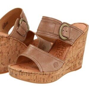 Born Zee Platform Wedge Sandals, Like New